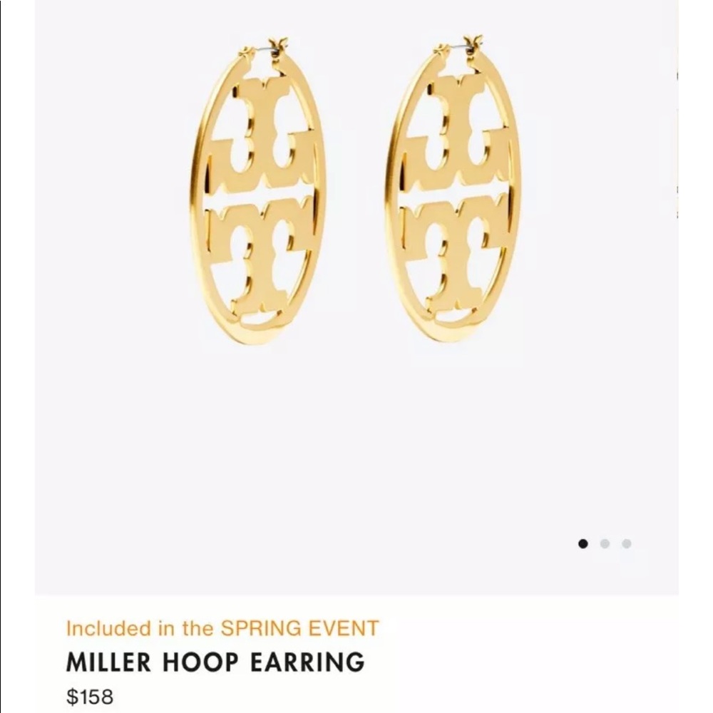TORY BURCH MILLER LARGE HOOP EARRING - Picture 7 of 8